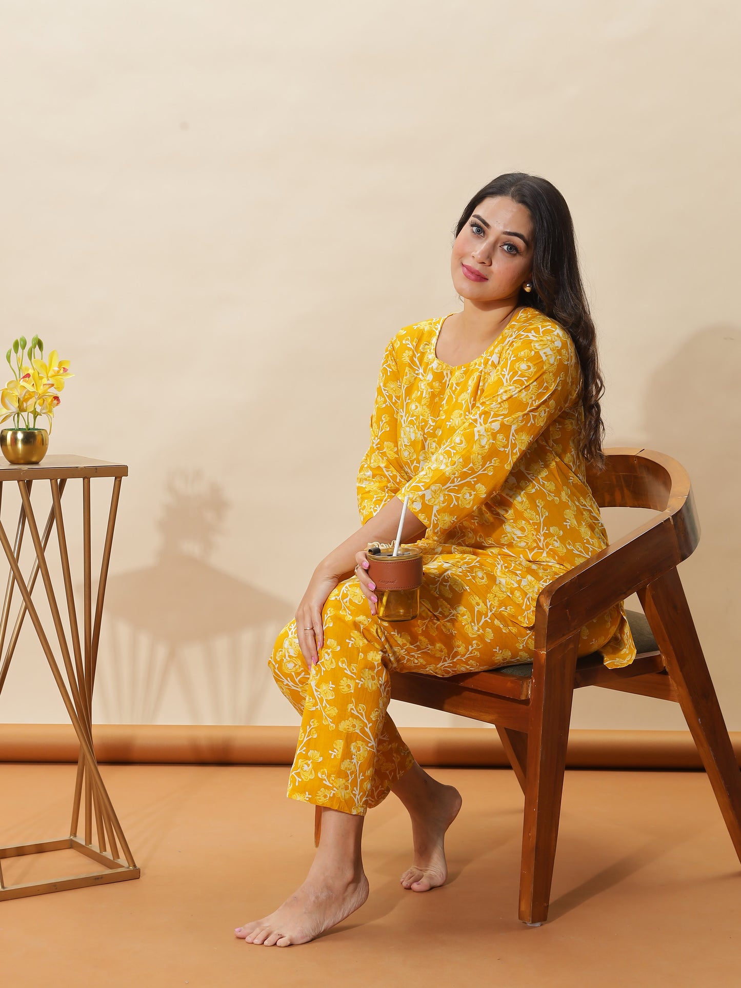 Blush Peach Cotton Coord Set for Women for Laid-Back Comfort and Style