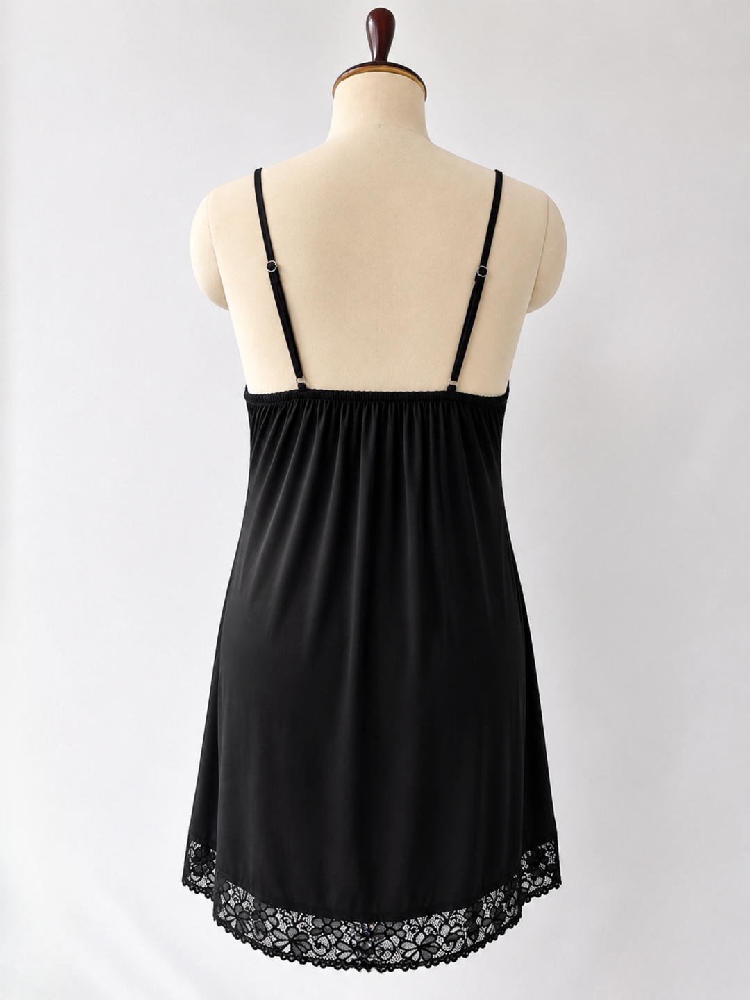 Black Love Malai Deep V Neck Lace Babydoll Nightwear