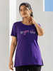 Graphic Print Violet Long T Shirt for Women Active Comfort Wear