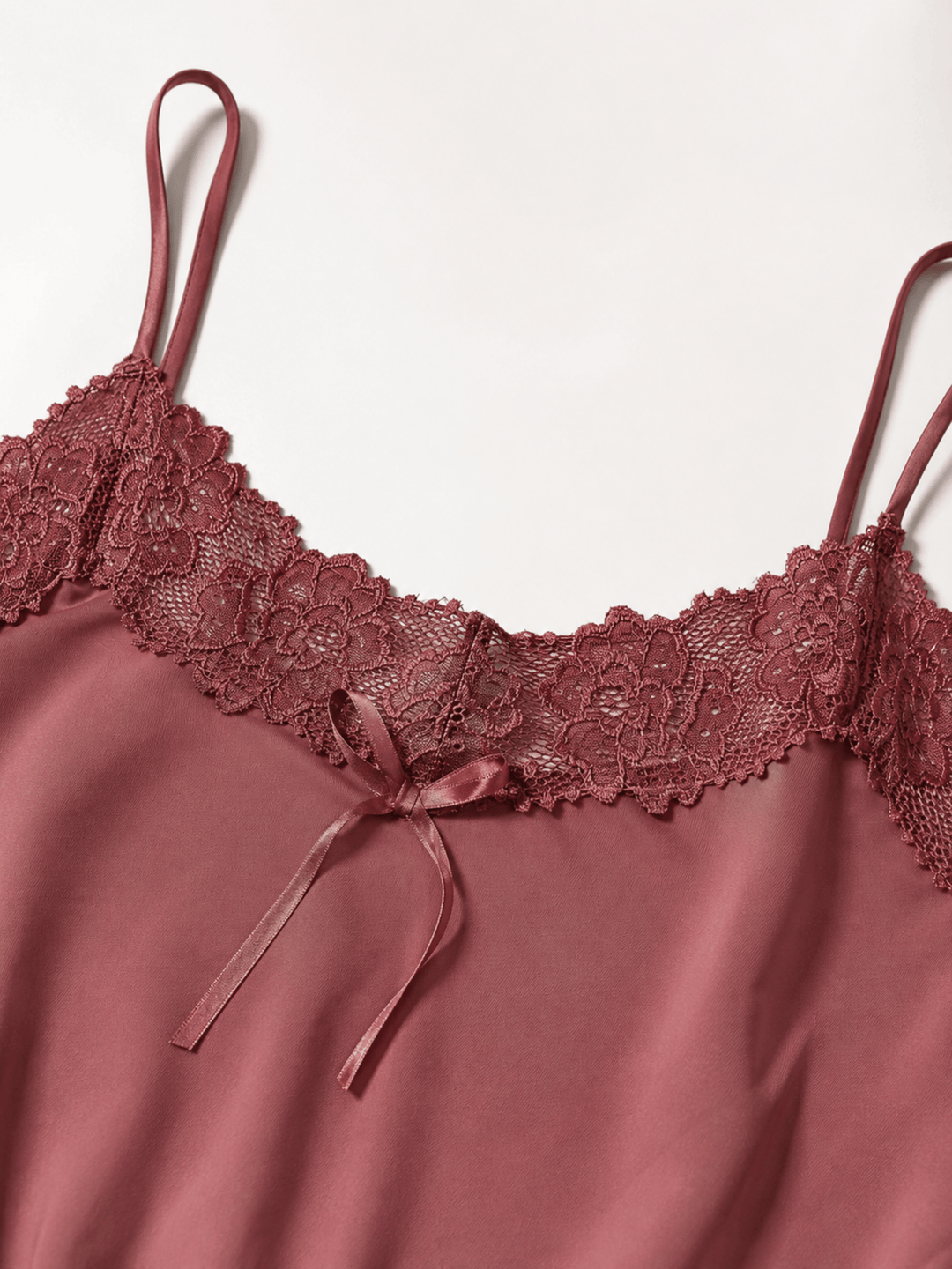 Mocha Temptation Malai Modal A Line Babydoll Dress with Lace