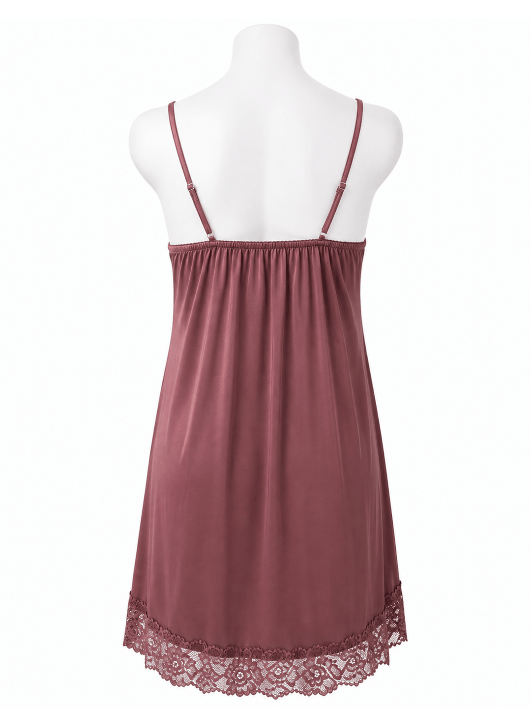 Mocha Temptation Malai Modal A Line Babydoll Dress with Lace