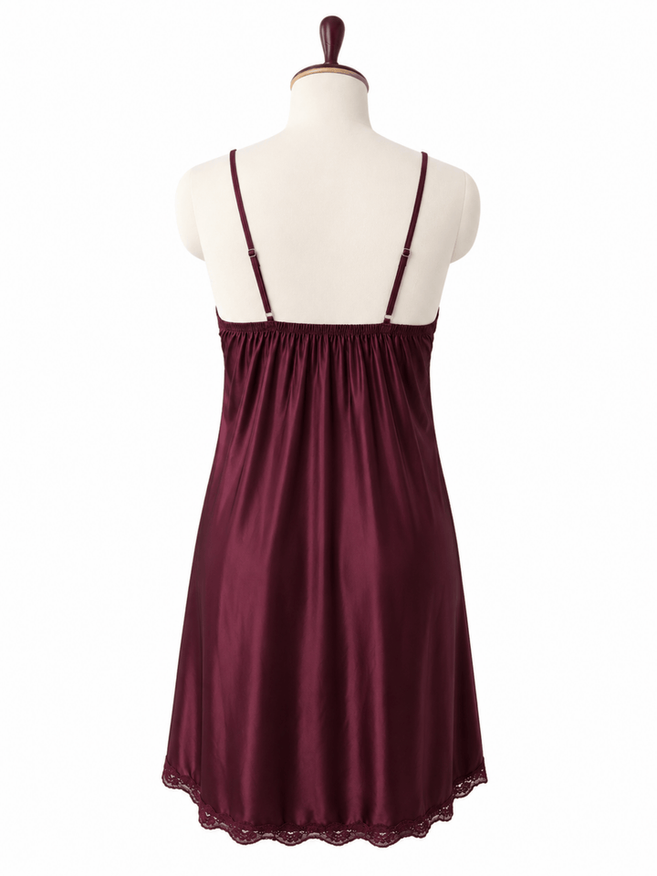 Velvet Merlot Luxury Mulberry Silk Babydoll Nightwear