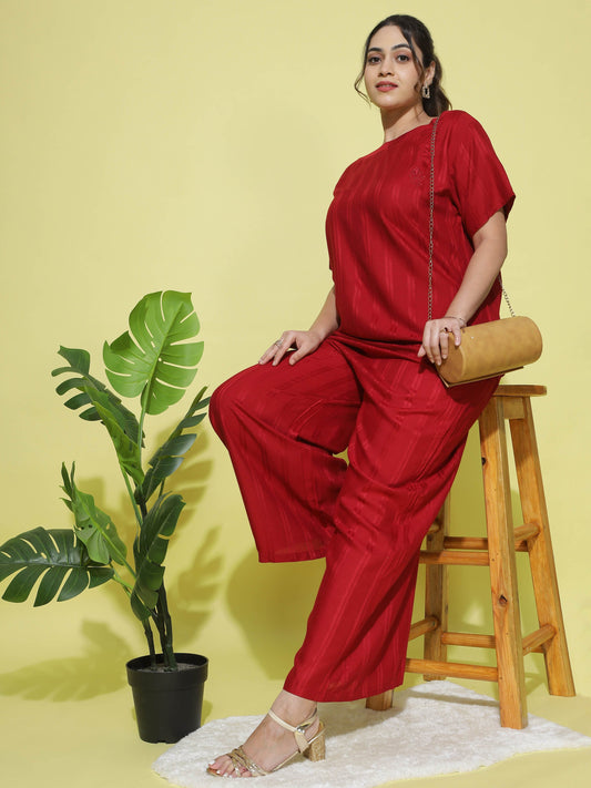Cherry Red Co-ord Set for Women Perfect for Lounge and Leisure