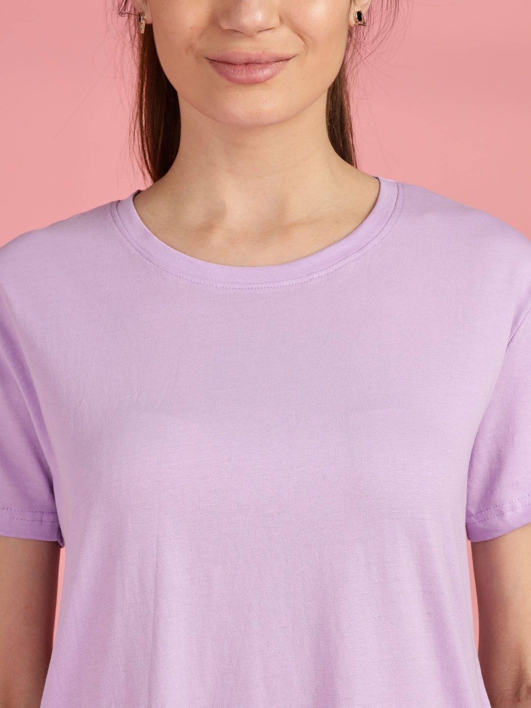 Long Cotton T Shirt for Women with Hip Length Relaxed Fit