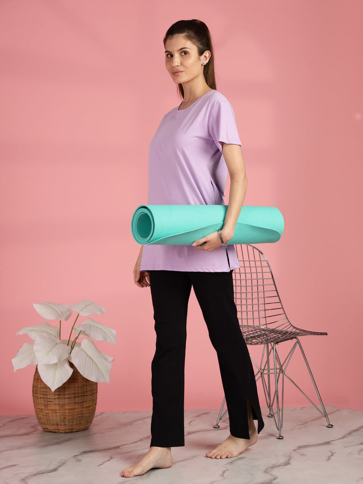 Long Cotton T Shirt for Women with Hip Length Relaxed Fit