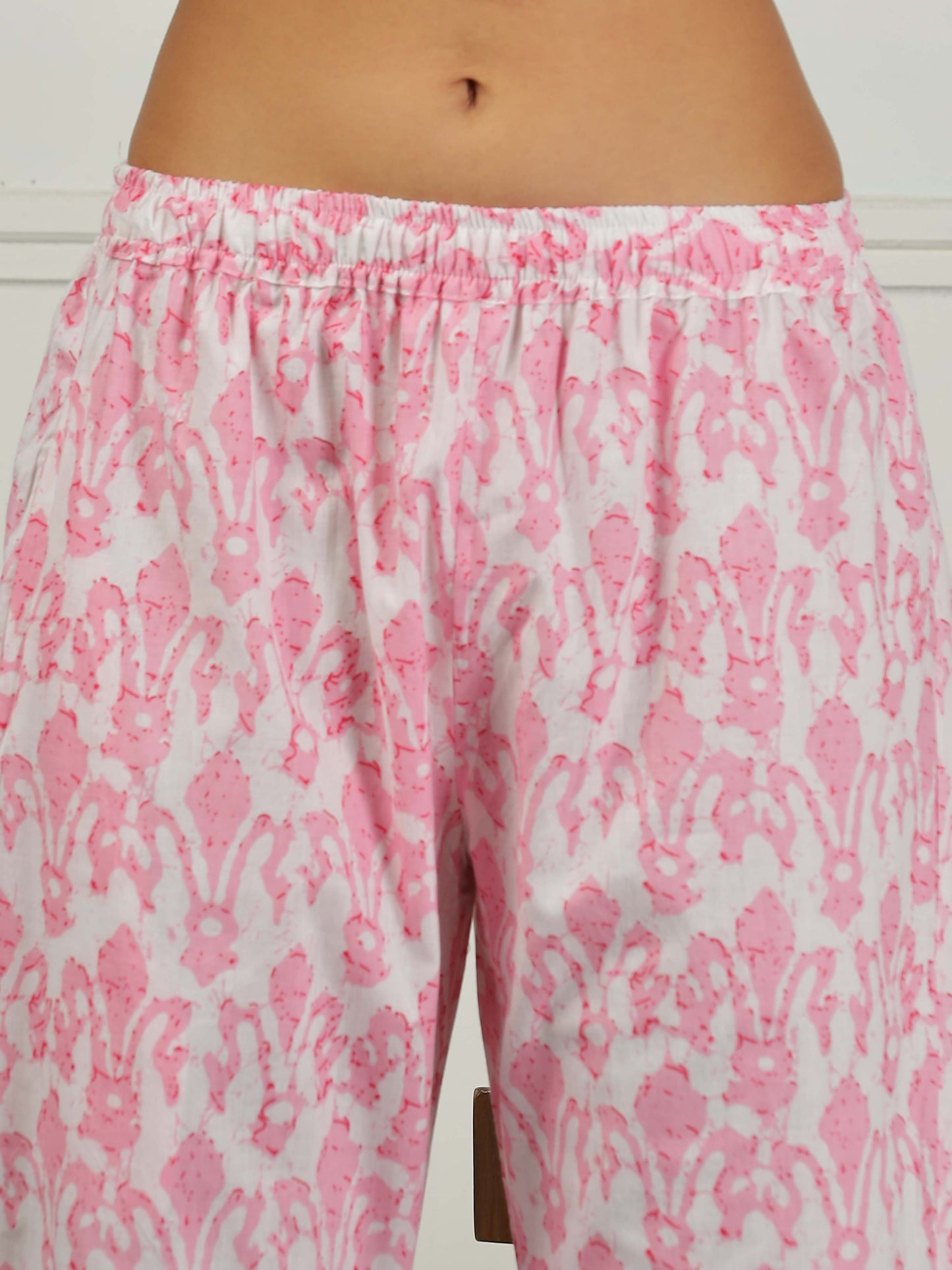 Blush Pink Cotton Coord Set for Women – Floral Print Sleepwear & Lounge Set