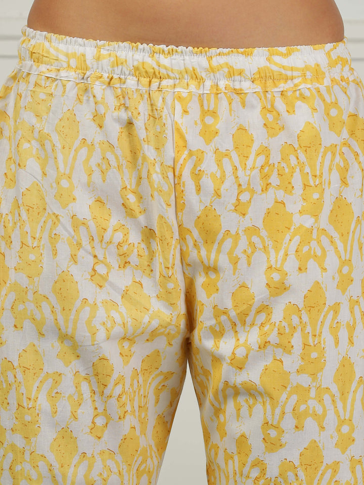 Lemon Yellow Cotton Night Suit for Women | All Day Loungewear and Travel Wear