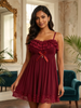 Berry Kiss Babydoll Dress Floral Lace A Line Bridal Nightwear