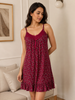 Rose Floral Viscose Modal Babydoll Dress for Women Elegant Loungewear