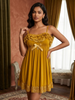 Sunlit Gold Babydoll Dress Lace A Line Bridal Luxury Nightwear