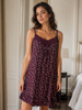 Berry Floral Viscose Modal Babydoll Dress for Women Relaxed Fit