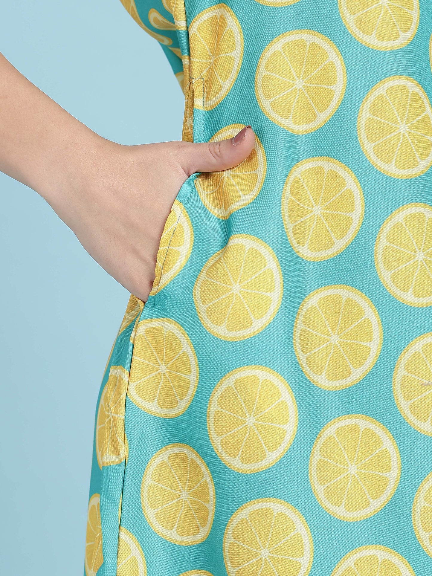 Fresh Fizz Button-Down Midi Loungewear Dress For Teens