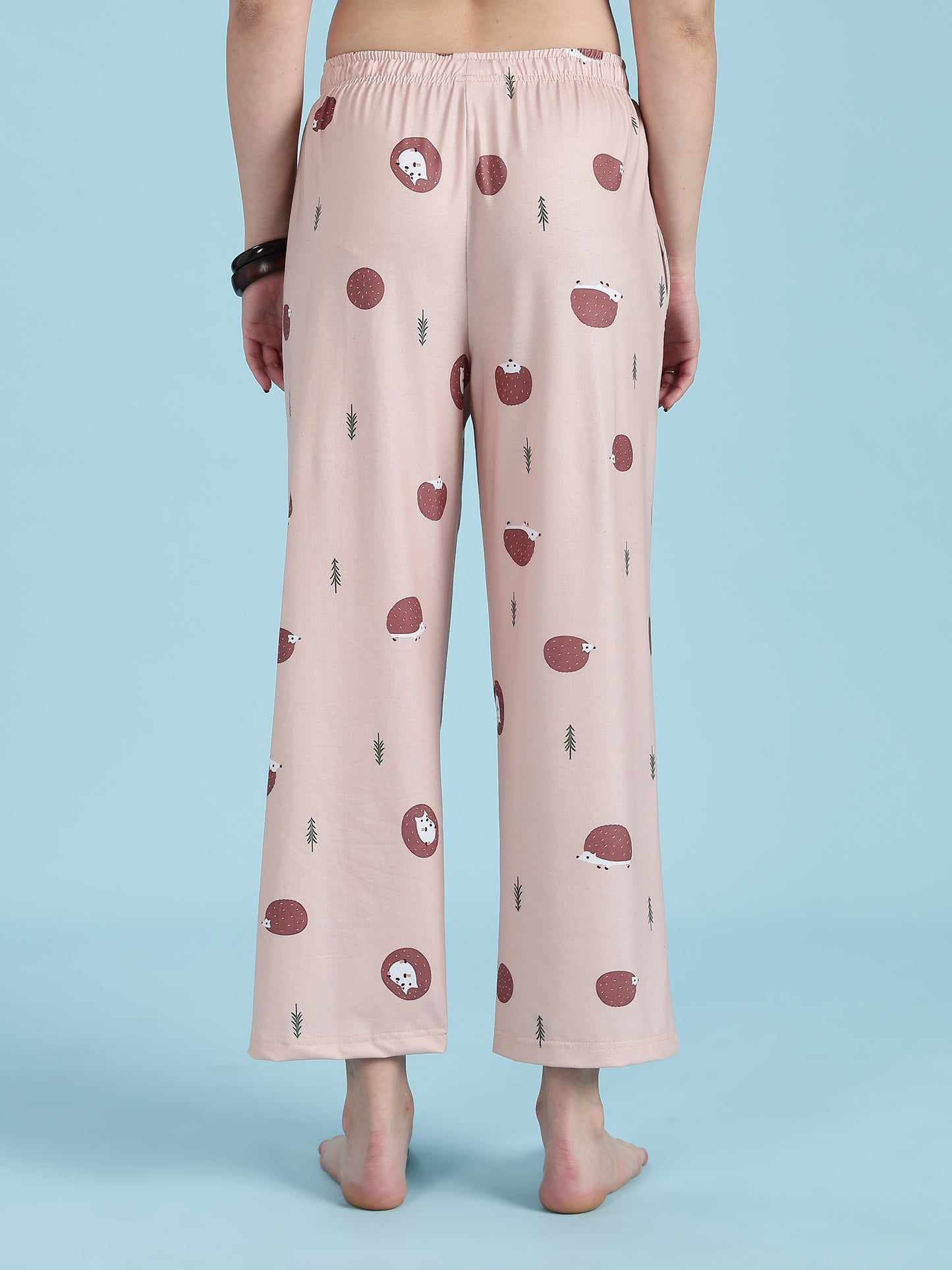 Warm Latte Hedgehog Print Soft-Lounge Set