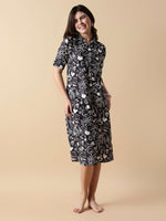 Twilight Florals Button-Down A-Line Nighty for Teens