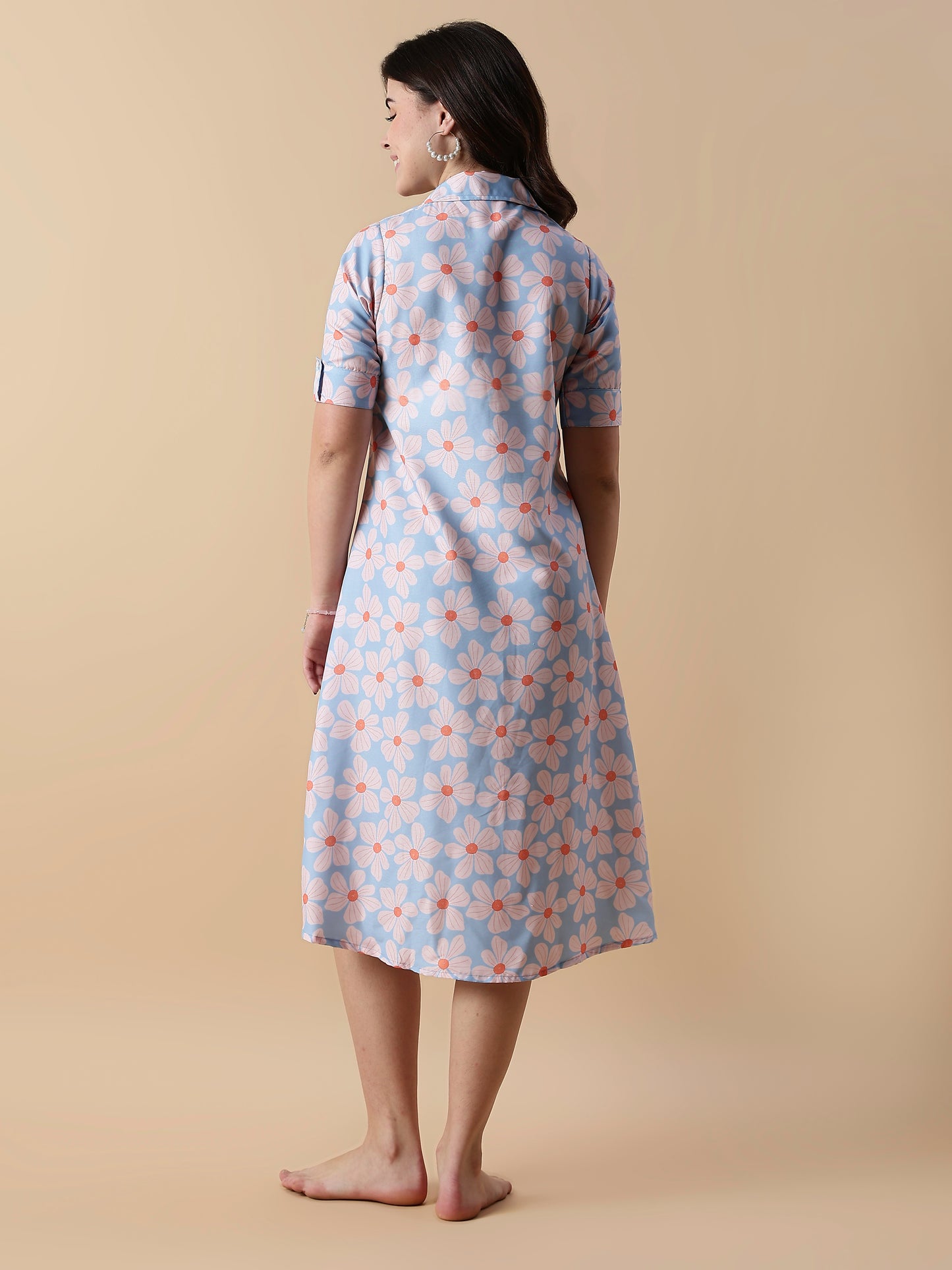 Fairy Garden Button Down Midi Nighty for Teens