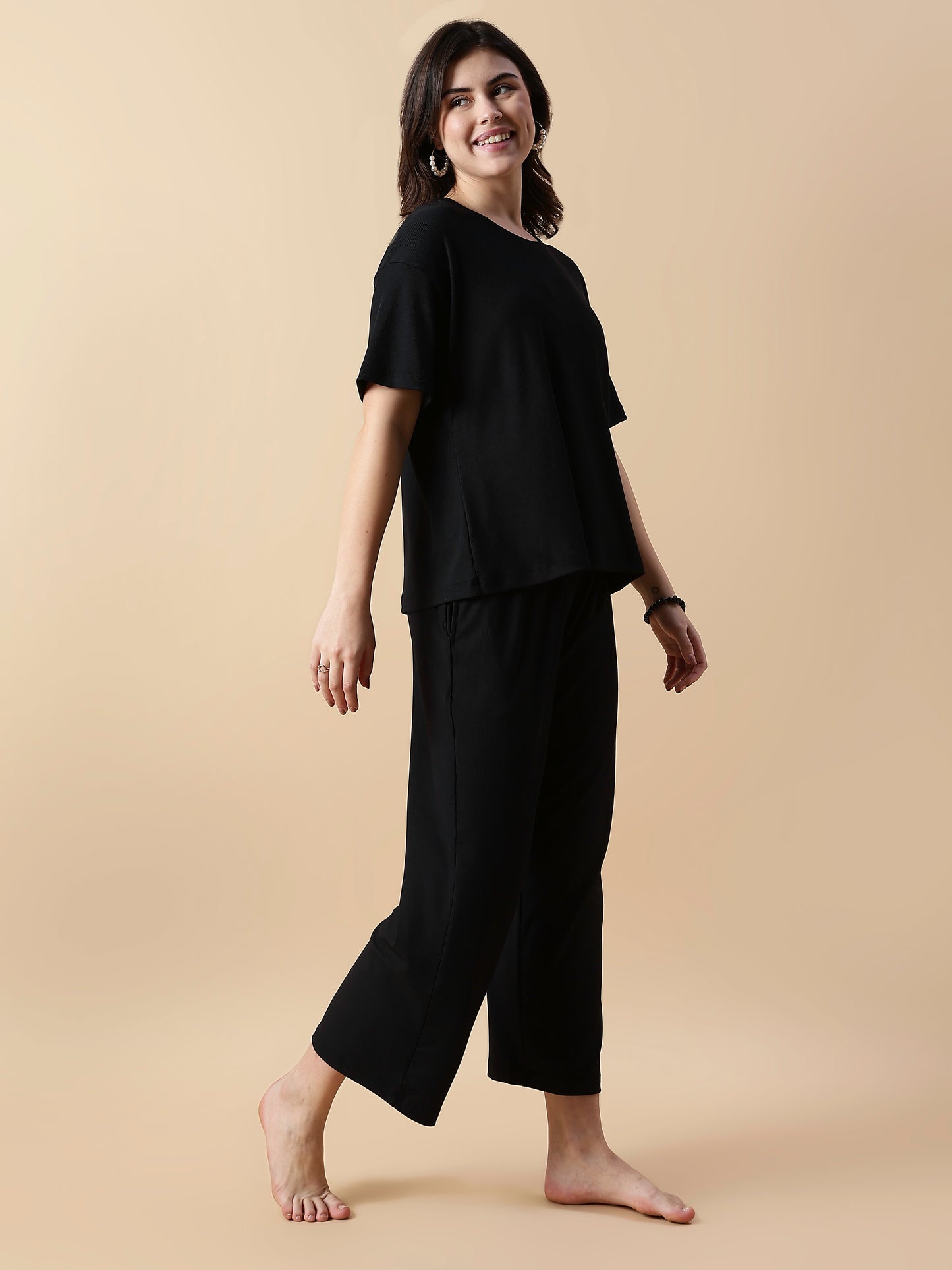 Black Magic Rib-Soft Cozyluxe Loungewear Set