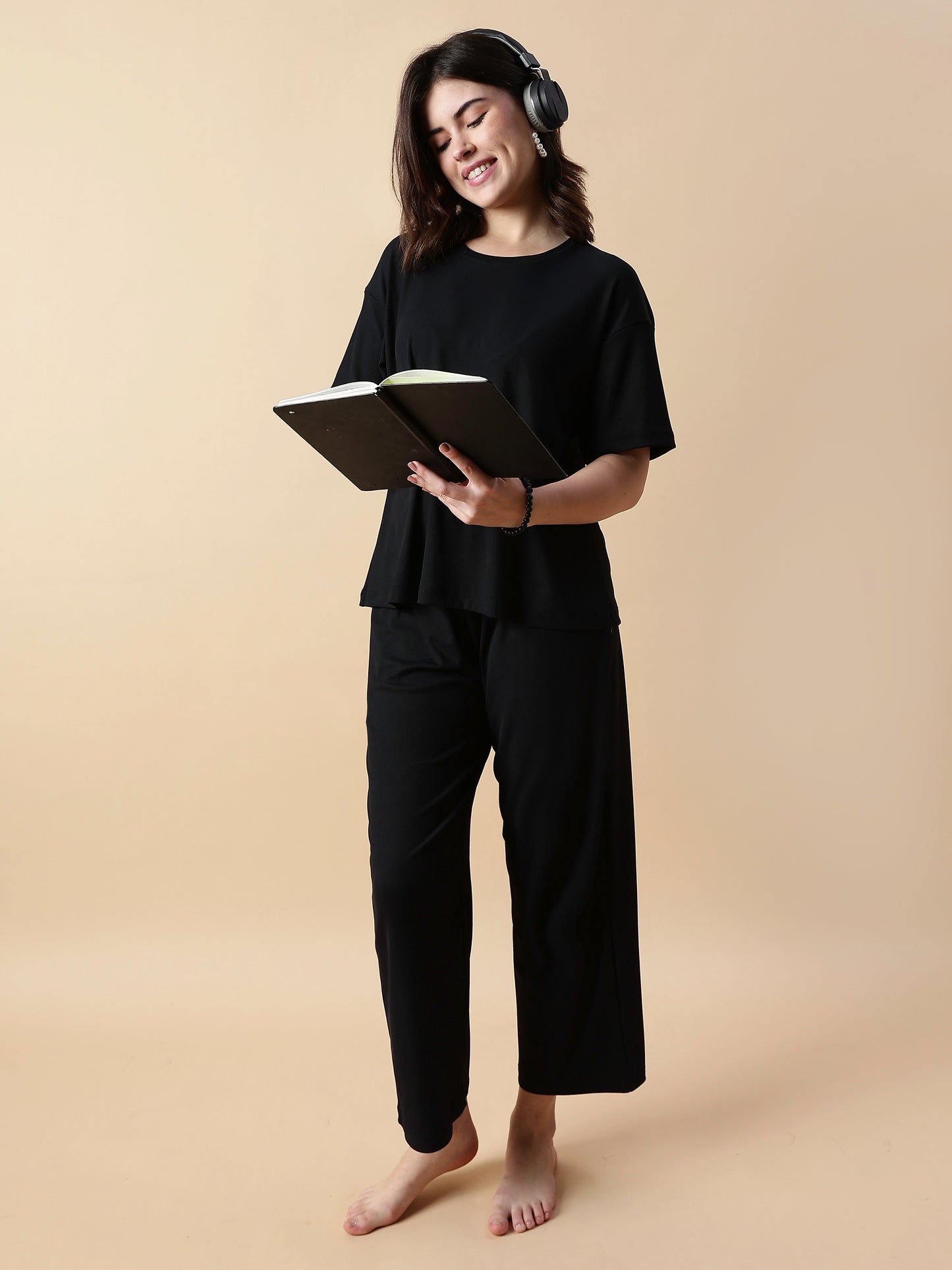 Black Magic Rib-Soft Cozyluxe Loungewear Set