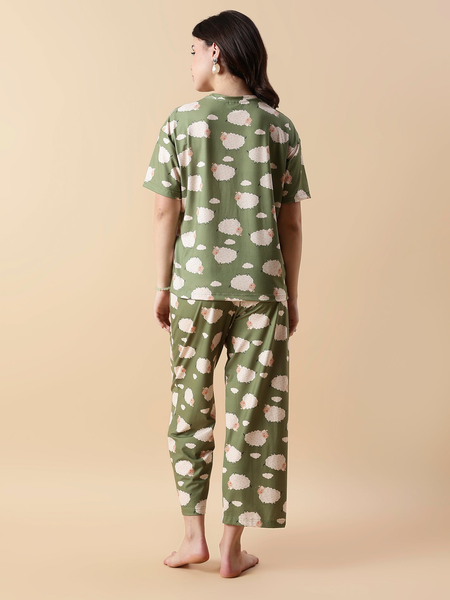 Baa Baa Olive Soft-Sheep Dream Pyjama Set For Teens – Premium Lycra