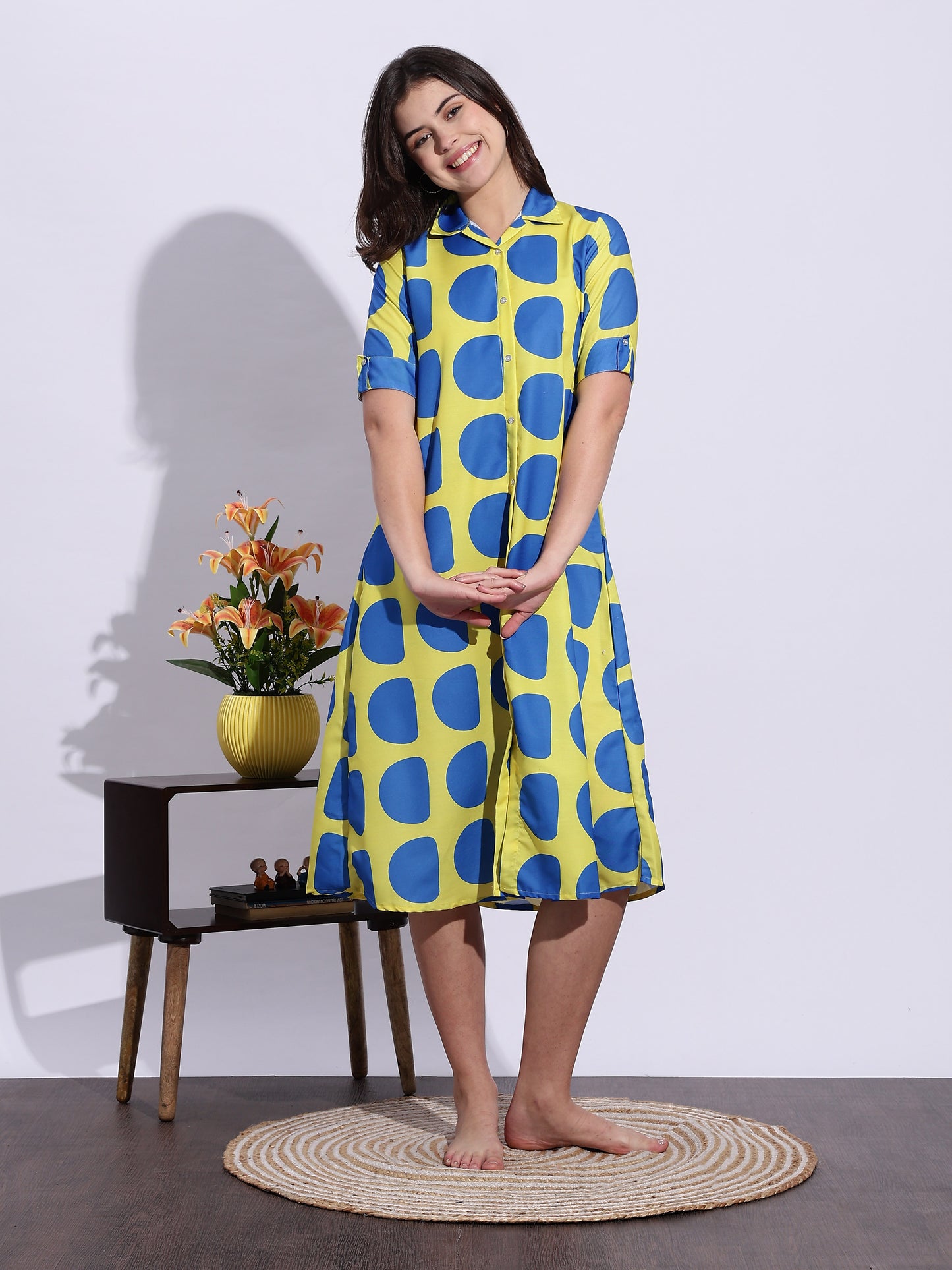 Bubble Blast Printed A-Line Short Nighty for Teens