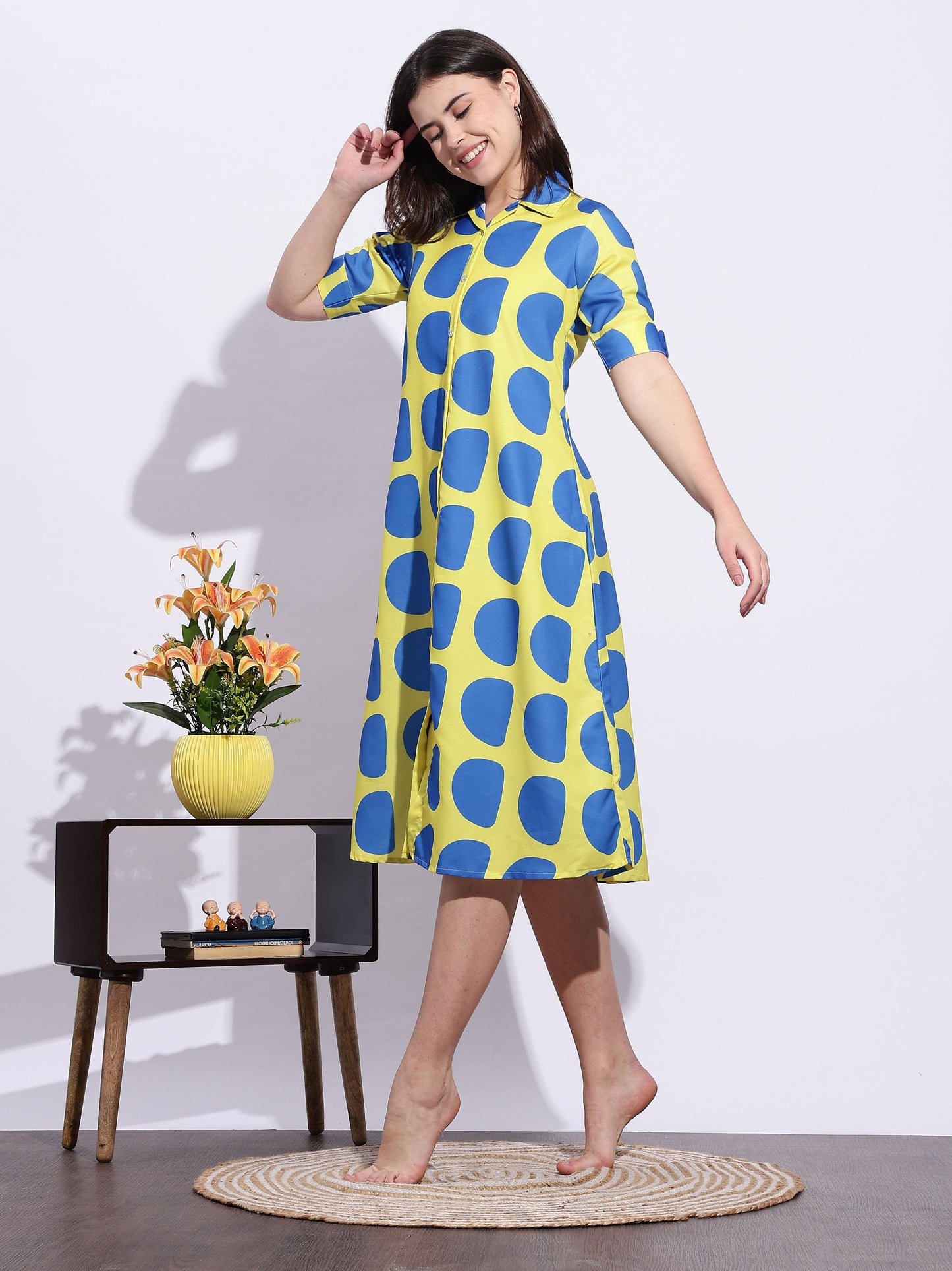 Bubble Blast Printed A-Line Short Nighty for Teens