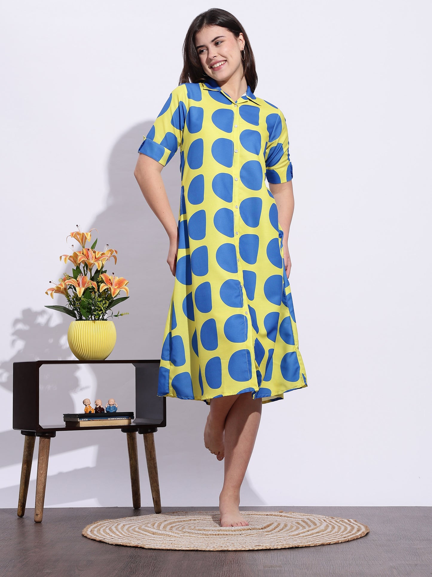 Bubble Blast Printed A-Line Short Nighty for Teens