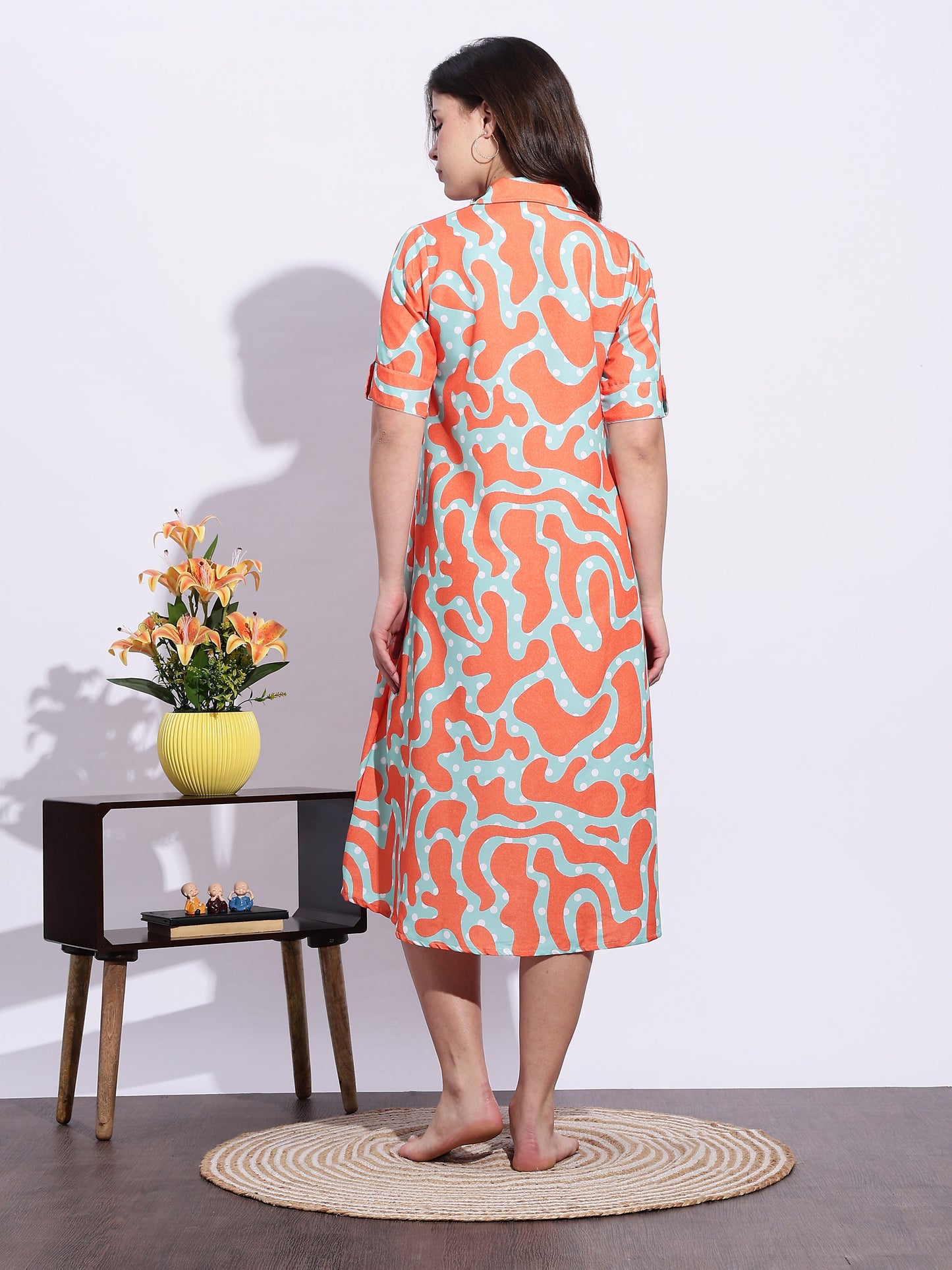 Zest Glow Chill Pop Edit – Printed A-Line Short Nighty for Teens