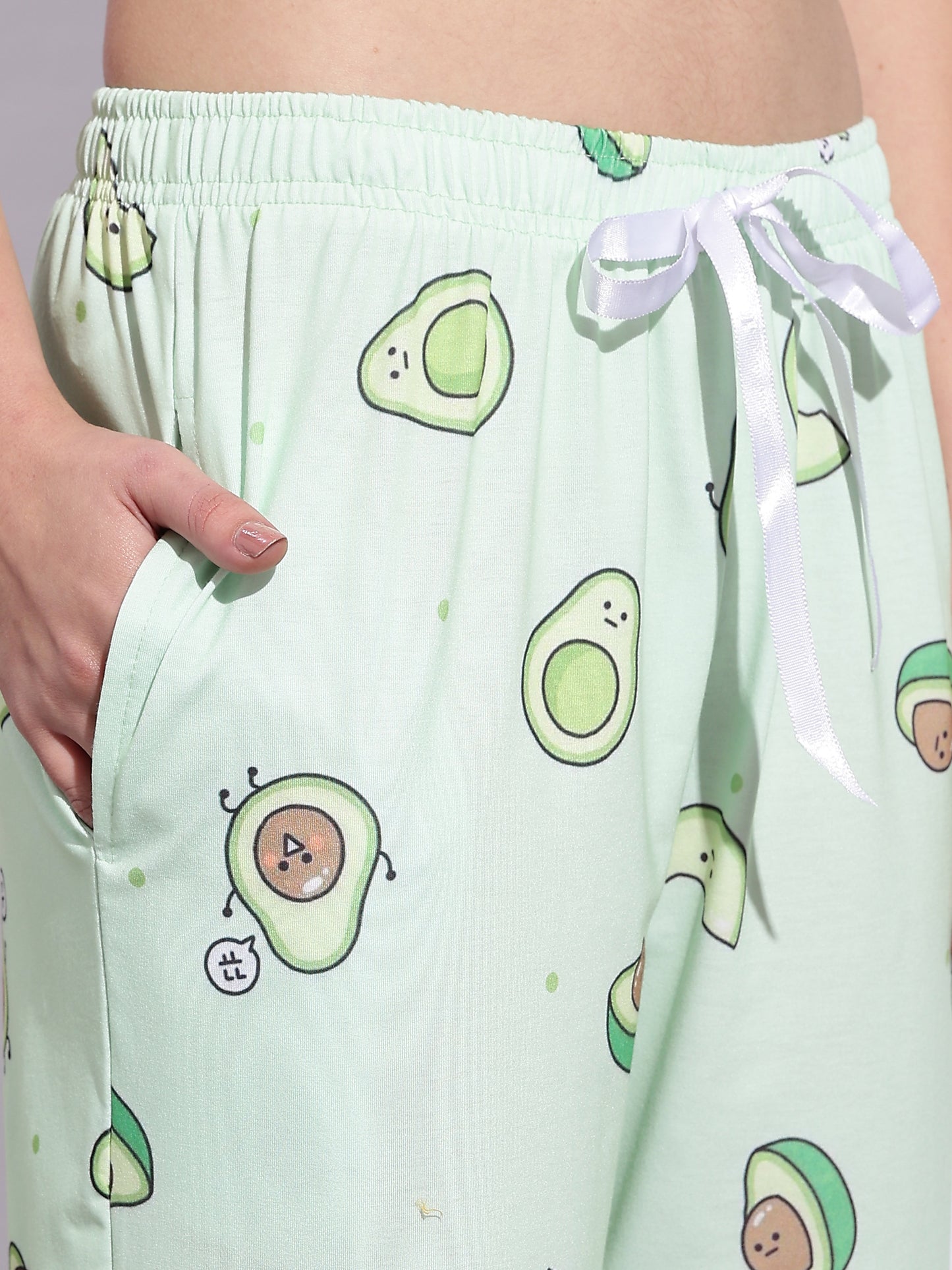 Mint Baby Avocado Premium Lycra Night Set for Teens