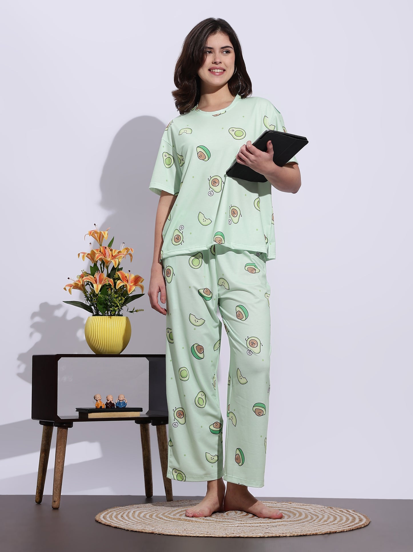 Mint Baby Avocado Premium Lycra Night Set for Teens