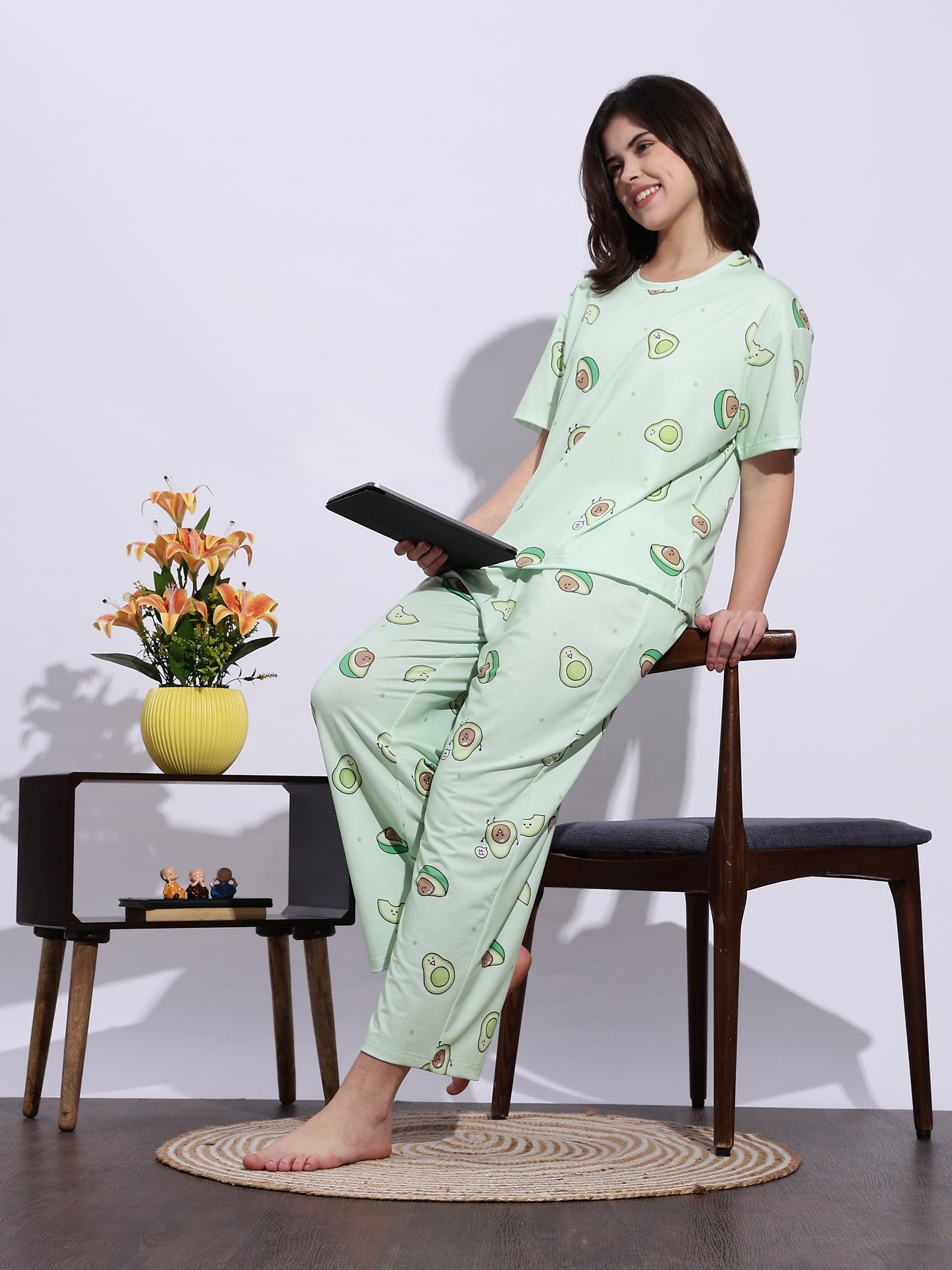 Mint Baby Avocado Premium Lycra Night Set for Teens