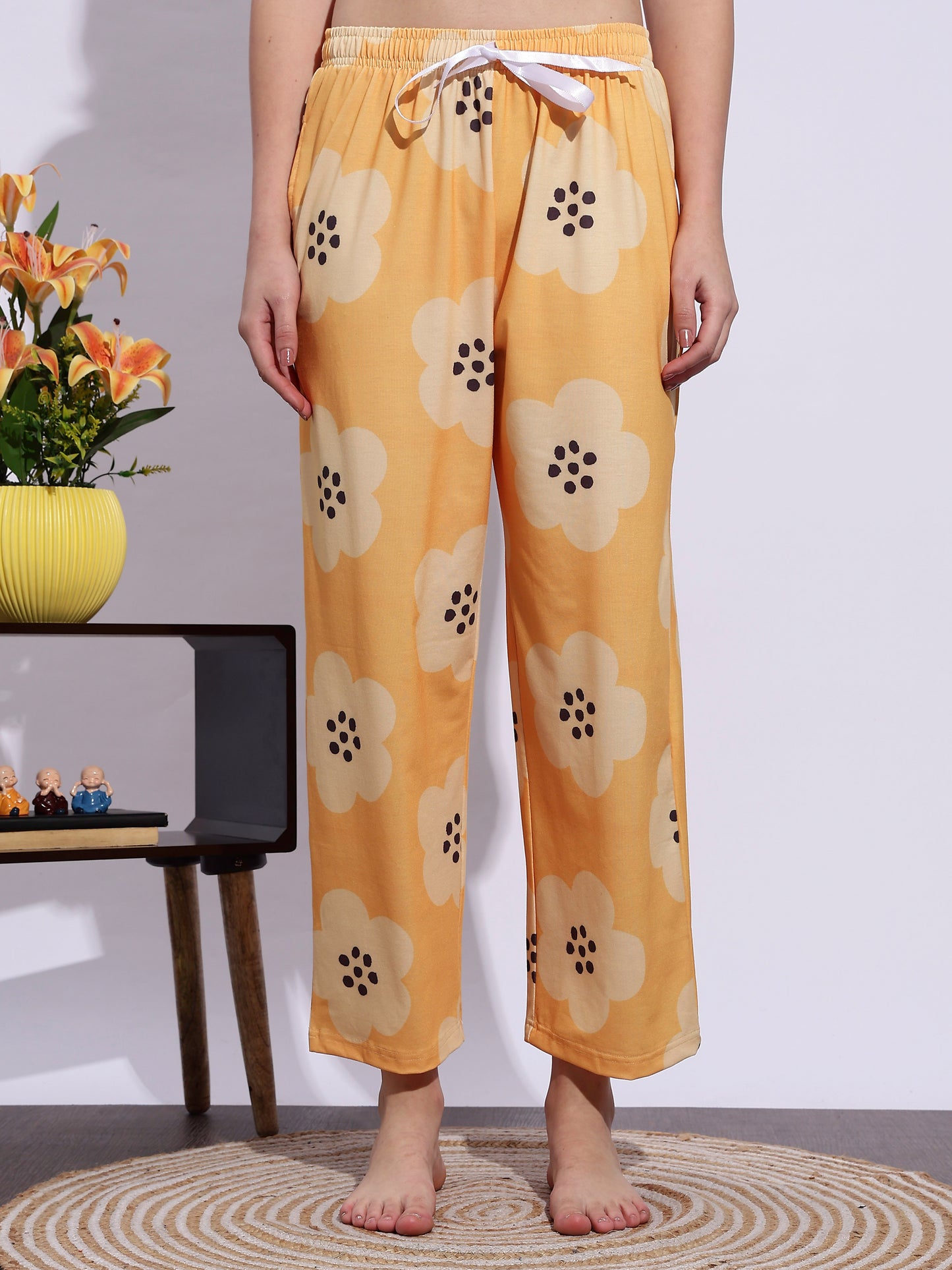 Sunshine Glow Floral Lycra Night Set for Teens