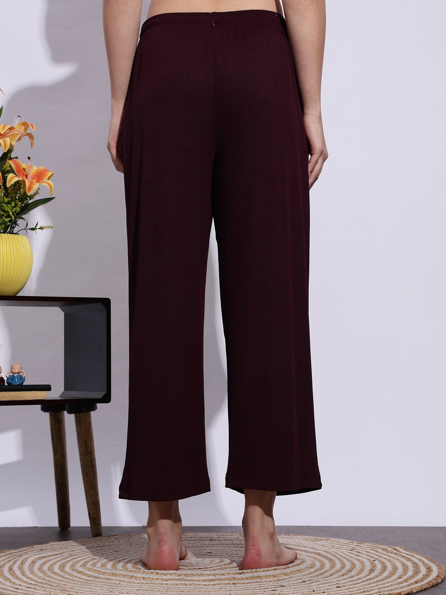 Berry Plum Luxe-Rib Solid PJ Set – Everyday Comfort