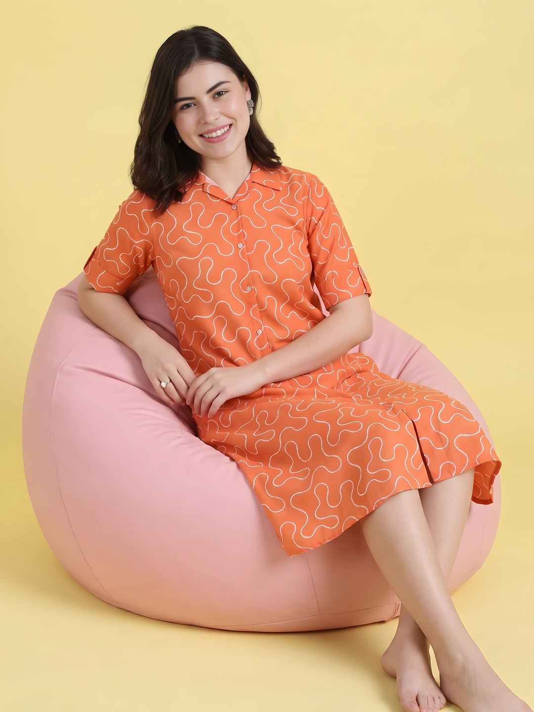 Juicy Sparkle Button-Down A-Line Womens Loungewear Nighty