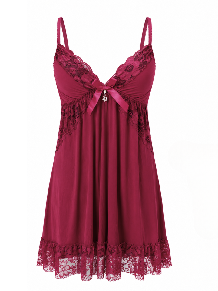 Ruby Romance Malai Modal Babydoll Dress Lace V Neck Bridal Fit