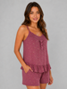 Floral A Line Babydoll Set Viscose Modal Rosy Mulberry