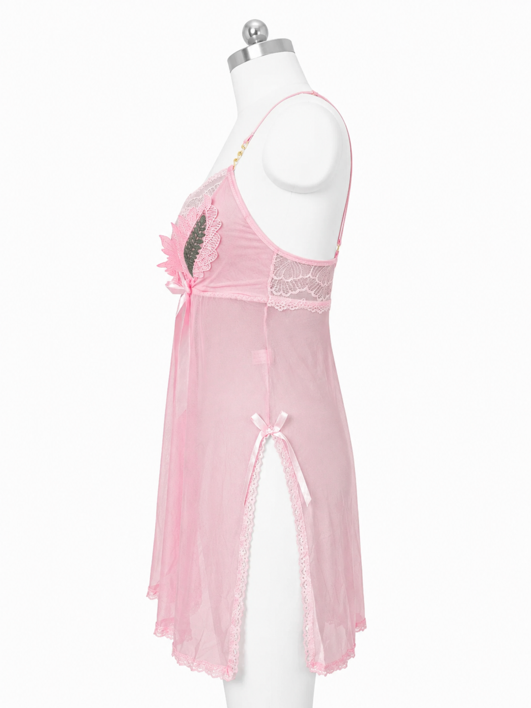 Cotton Candy Powernet Babydoll Dress with Lace Cups