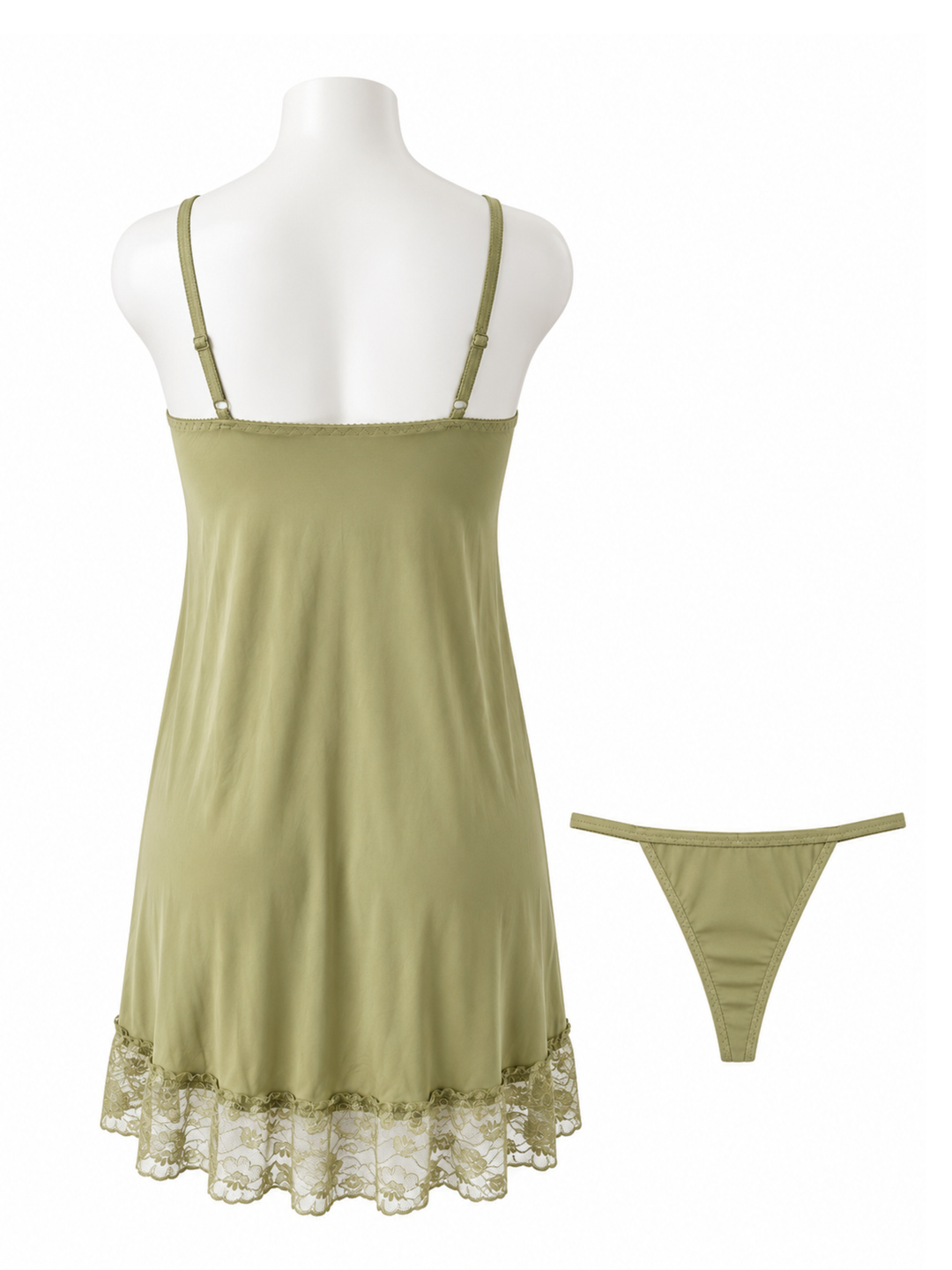 Sage Green Babydoll Dress Floral Lace A Line Bridal Nightwear