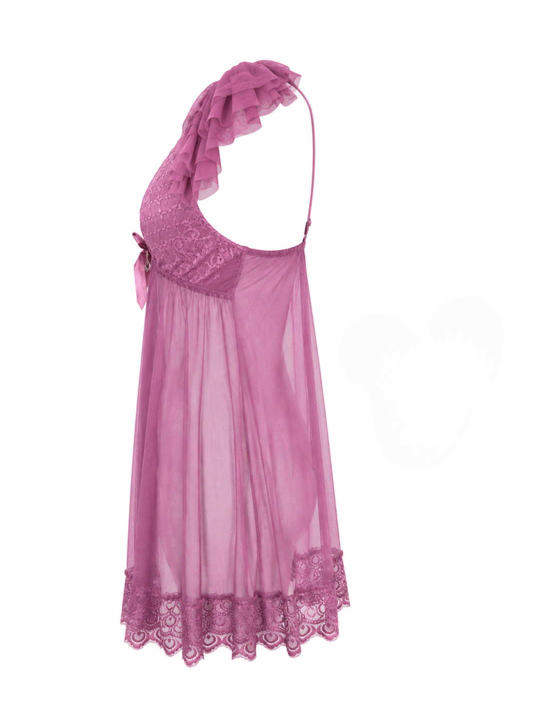 Mauve Mood Dream Lace Babydoll Dress