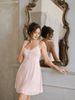 Nude Blush Malai Modal Babydoll Nightdress with Floral Lace