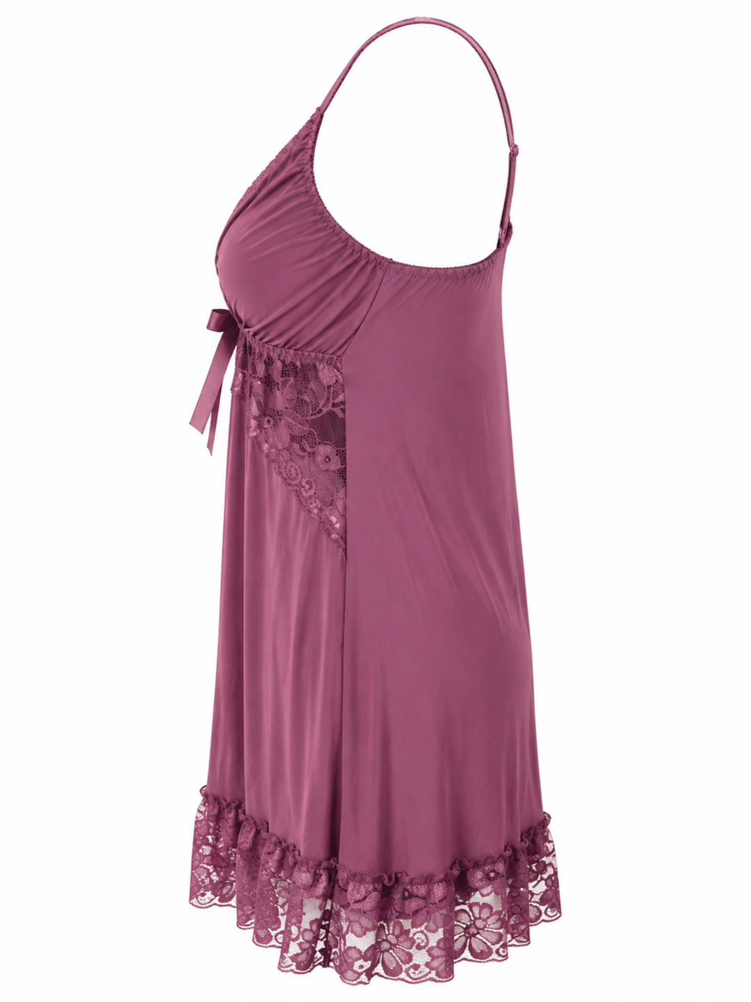 Lilac Dream Malai Modal Babydoll Dress Lace V Neck Soft Fit