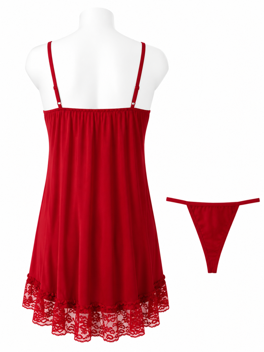 Cherry Luxe Malai Modal Babydoll Dress Bridal Lace Deep V