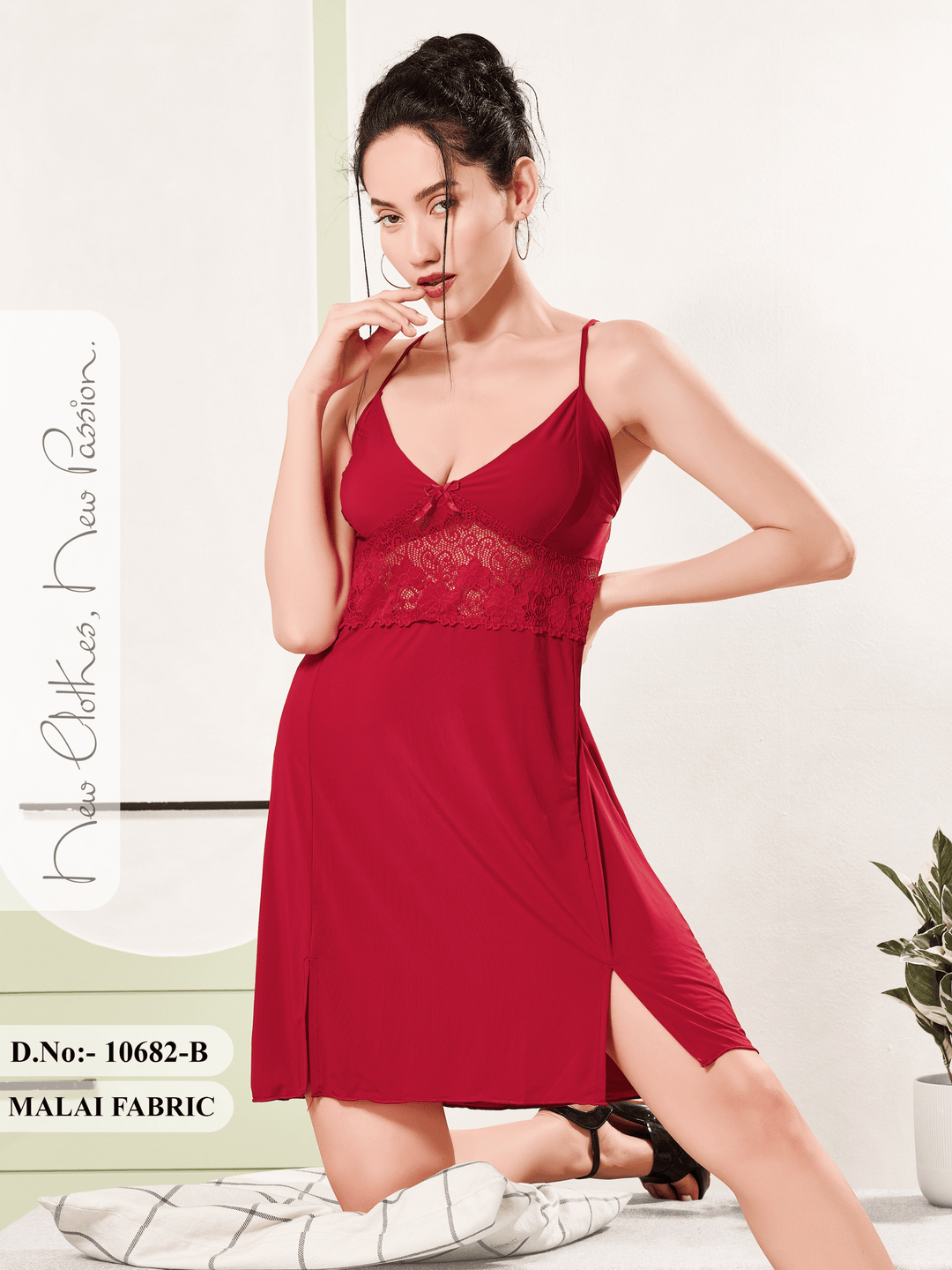 Scarlet Romance Deep V Neck Babydoll Dress for Women