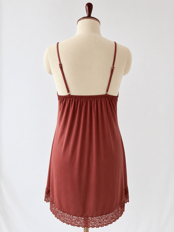 Nude Charm Malai Lace Trim Babydoll Lingerie Dress