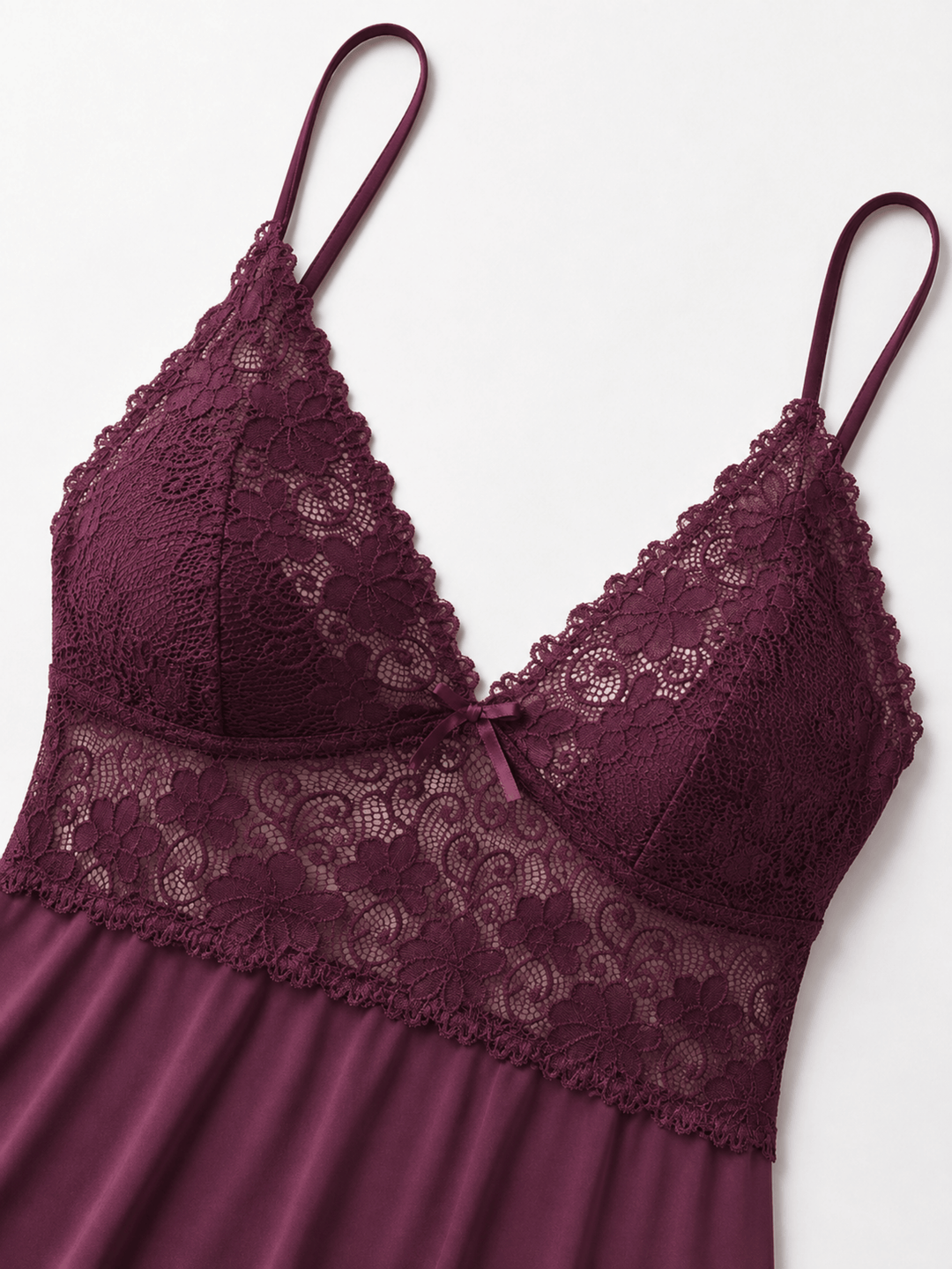 Purple Desire Malai Sweetheart Lace Babydoll Dress for Women