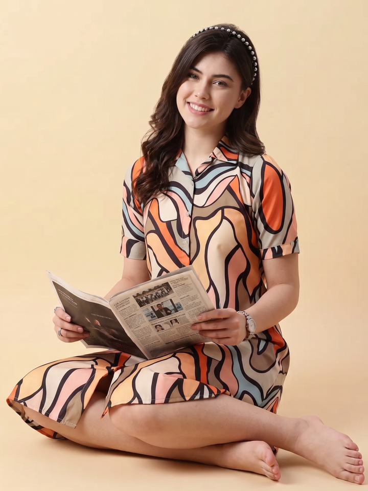 Retro Rush Aesthetic Flow Gen Z Style Nighty for Women