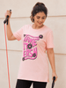 Light Pink Printed Long T Shirt for Women Casual Daily Wear