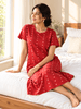 Sweetheart Print Cotton Short Nighty for Women