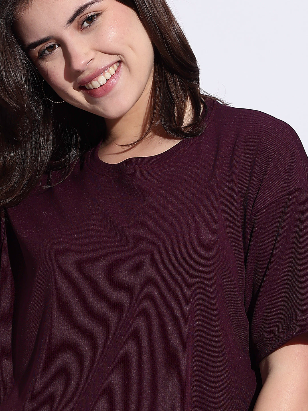 Berry Plum Solid Pjs Womens Set