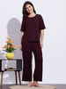 Berry Plum Luxe-Rib Solid PJ Set – Everyday Comfort