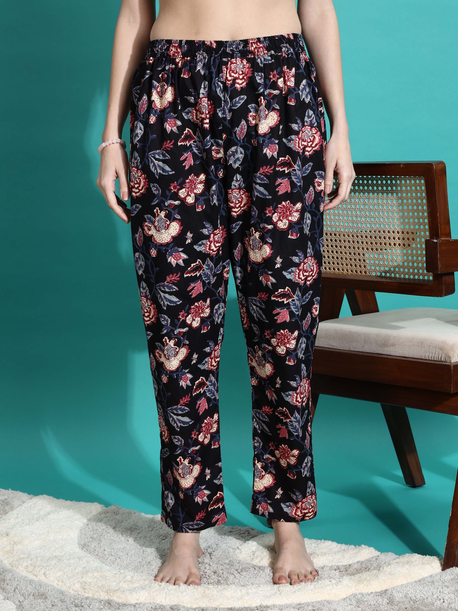 Midnight Black Cotton Co-ord Set for Girls