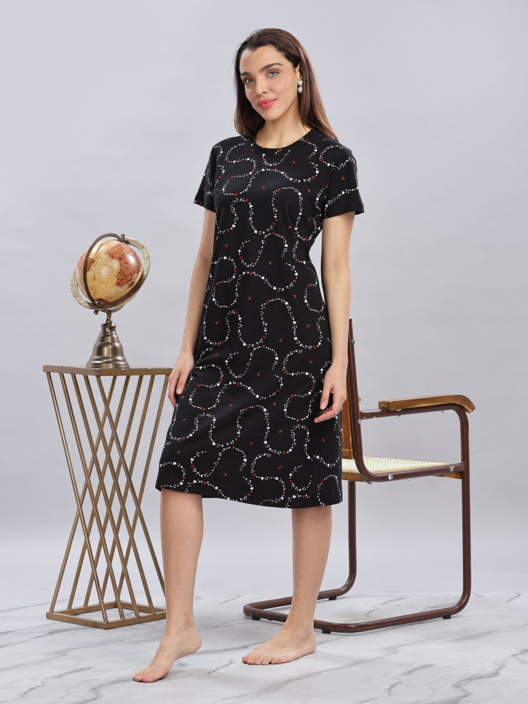 Comfortable black sleep shirt plus size
